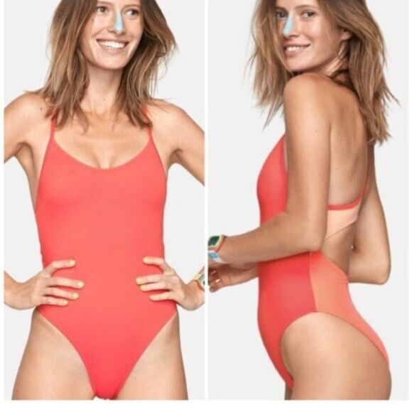 Outdoor Voices Red and Orange One Piece Swimsuit - Picture 2 of 5